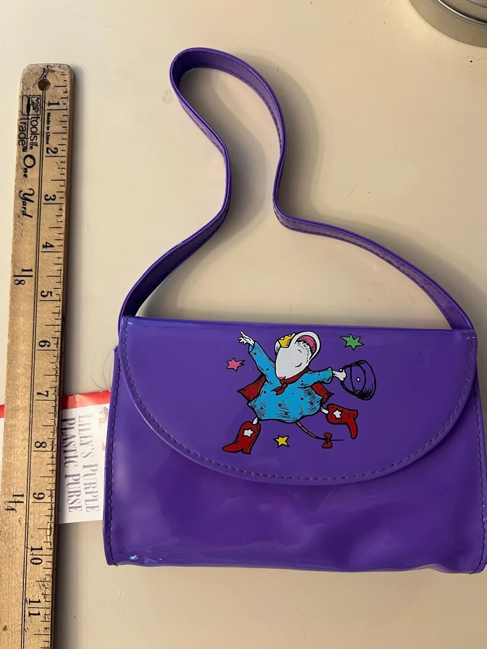 Lilly’s Purple Plastic Purse Patent Shoulder 90’s vintage girls toy NWT